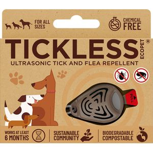 TICKLESS Pet - Ultrasone teken en vlooienbestrijder voor huisdieren - Vrij van chemicaliën - Oranje, Roze, Zwart of Bruin (ECOPET) - ECOPET - Bruin
