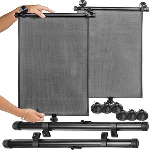 Zonwering, zijruit, zonwering auto baby, zonneklep, verduistering, raam, zijruiten, mesh-materiaal, beschermt passagiers, universeel voor de meeste auto's, SUV's, crossovers