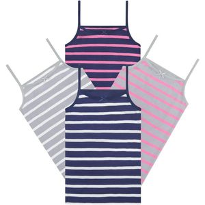 Meisjes Cami Onderhemden 4-Pack - Katoenen Tanktops met Riem