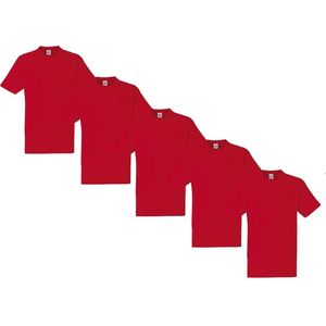 Fruit of the Loom - 5 stuks Valueweight T-shirts Ronde Hals - Rood - 3XL