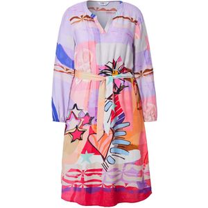 Angel of Style Angel of Style - Dames - Jurk A-lijn all-over print lange mouwen - Roze - Maat 56