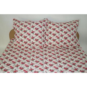 Kora beddengoed 160x200 cm met kleine roosjes, 100% katoen, knoopsluiting