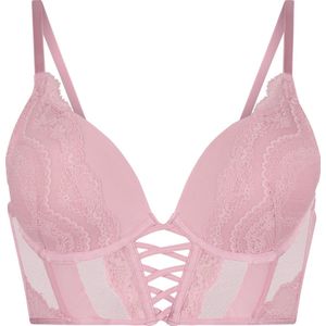 Hunkemöller Dames Lingerie Voorgevormde push-up longline beugel bh Selina - Roze - maat B80