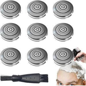 Vervangingsscheerkoppen voor Elektrische Scheerapparaten - 9 Stuks met Reinigingsborstel