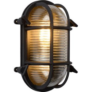 Lucide Dudley ovale wandlamp zwart 20cm