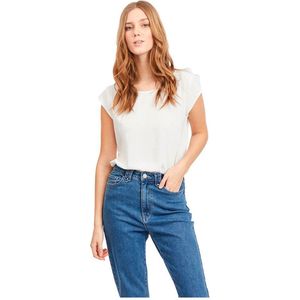 Vila Loe T-shirt Met Korte Mouwen Wit 42 Vrouw