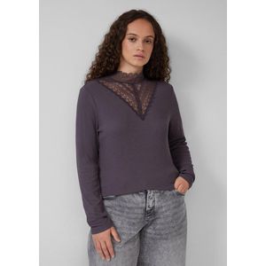 QS - Blouseshirt - Aubergine - Lange Mouw - Slanke Pasvorm