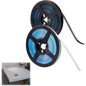 2 stuks badkuipafdichtstrips 8 mm x 5 m randstrips zelfklevende waterdichte afdichtingstape (zwart/wit)