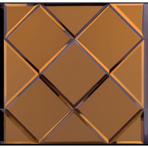 Zelfklevende Mozaïek Tegel - Afimera Copper Glass Mat - Koper Mat - 300x300x4mm