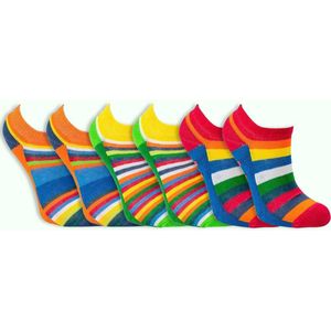 Kinder trampoline sokken | antislip | schokabsorberende, gevoerde zool | per 6 paar | kleurrijk | sneakermodel