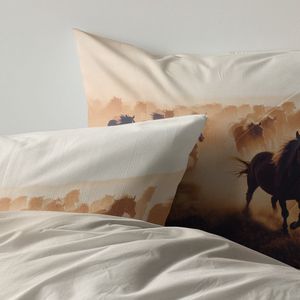 Dekbedovertrek - Horses Plains - 200x200 cm - Microvezel - Zacht en Ademend