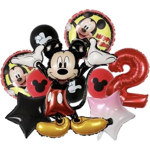 Mickey Mouse - Jomazo - Mickey Mouse folieballonnen met cijfer 4 - Mickey Mouse verjaardag - Kinderverjaardag - Mickey Mouse 4 jaar - Mickey mouse ballon - Mickey Mouse ballonnen - Disney kinderfeest