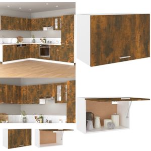 vidaXL Hangkast 60x31x40 cm bewerkt hout gerookt eikenkleurig - Hangkast - Hangkasten - Hangende Kast - Keukenkast
