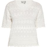 Usha - Trui - Wolwit - V-hals - Normale Pasvorm