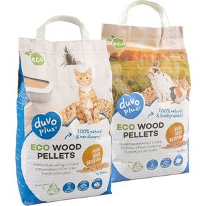 Duvoplus - Kattenbakvulling - Knaagdier - Eco Houtkorrels Bodembedekking 6mm - 3,6kg/8l - 1st