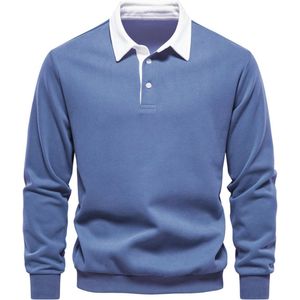 Polo Neck Sweatshirt voor Heren - Lange Mouwen - Casual Pullover - Effen Kleuren - Winter Warmte