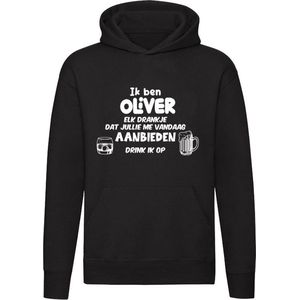 Ik ben Oliver, elk drankje dat jullie me vandaag aanbieden drink ik op | feest | drank | jarig | verjaardag | vrijgezellenfeest | cadeau | kado | Unisex | Trui | Hoodie | Sweater | Capuchon