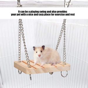 Hamster swing houten speelgoed huisdier hangbed hamsterkooi accessoire voor hamster gerbil cavia chinchilla