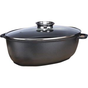 Haushalt 24205 - Braadpan - glazen deksel -  8.3 liter - antiaanbaklaag