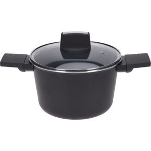 Oneiro’s Luxe Braadpan met deksel - aluminium – ø20 x H 12.5 cm – koken – tafelen – keuken – koekenpan – inductie – gas – potten – pannen