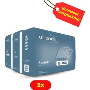2X Absorin comfort sanette inlegverband ultra grijs 2X 20 stuks - Voordeelverpakking