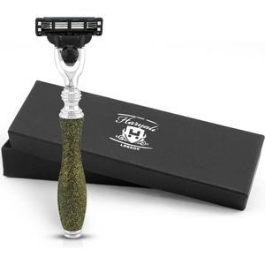 Haryali London 3 Edge Shaving Razor for Men and Women - Metallic Body & Face Razor - Vintage Men’s Razor for Shaving - Reusable Razor - Antique Gold