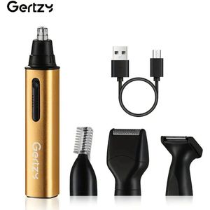 4-in-1 Gertzy Scheerapparaat voor Dames en Heren – Body Shaver + Precisietrimmer, Baard/Wenkbrauw + Oor/Neustrimmer – USB-Oplaadbare Full Body Groomer Kit – Voor een complete en perfecte Lichaamshaar verzorging - Kleur Goud