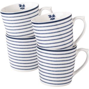 Laura Ashley Blueprint Collectables Mokken set van 4 - Candy Stripe - 32 cl.