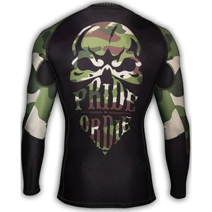 PoD Rash Guard L / S PRiDEorDiE RECKLESS Zwart Grijs - L
