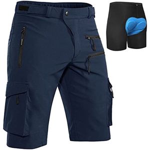 Korte Fietsbroek Heren - Ademend, Sneldrogend en Waterafstotend voor Mountainbike en Outdoor Activiteiten