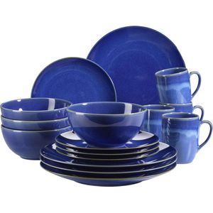 Serviesset, keramiek Ossia donkerblauw