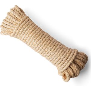 SNURO Sisal natuur touw (10mm, 20M) voor kattenkrabpaal of -boom, dieren & decoratie - 100% natuurlijk sisaltouw afkomstig van de agave plant - Robuust sisaltouw voor diverse toepassingen