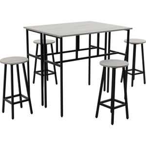 HOMCOM Bartisch-Set mit 4 Hockern 835-678