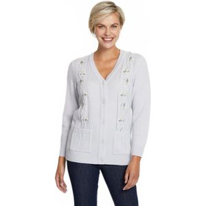 Lang, geknoopt, geborduurd, kralen V-hals vest