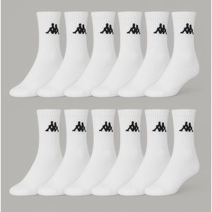Kappa Multipack - 12 paar sportsokken hoog - Witte sokken - maat 43-46