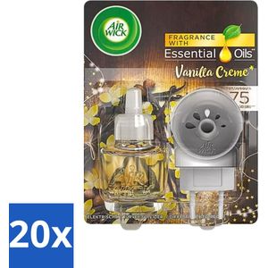 Air Wick Essential Oils - Elektrische Geurverspreider Starterkit - Vanille Crème - 19ml - Bulkverpakking - 20 stuks