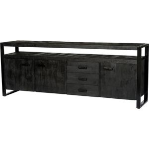 Livingfurn Norris tv-meubel zwart mangohout 210cm