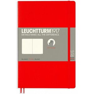 Leuchtturm notitieboek softcover 19x12.5 cm blanco rood