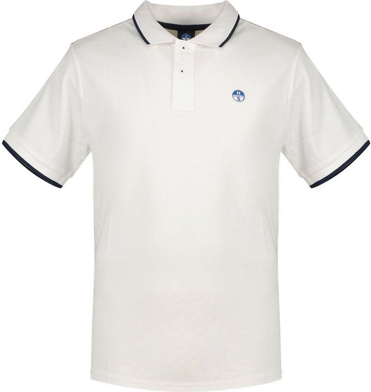 North Sails Collar W Striped In Contrast Korte Mouw Poloshirt