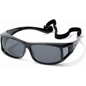 Polariserende Polaroid®  Suncover XL Lichtgewicht Overzetzonnebril  Zwart Grijze Lenzen Zonnebril