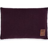 Knit Factory Jesse Sierkussen - Rechthoekig kussen - Kussen woonkamer - Bank kussen - Decoratie kussen - Aubergine - 60x40 cm - Kussenhoes inclusief kussenvulling