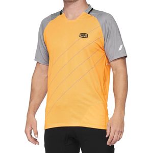 100% MTB Fietsshirt Celium - OranjeGrijs - S