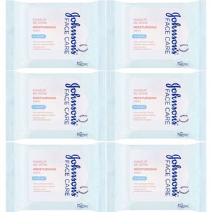 Johnson's Make-Up Be Gone 5-in-1 Refreshing Cleansing Wipes - 6 x 25 wipes (voor droge huid)