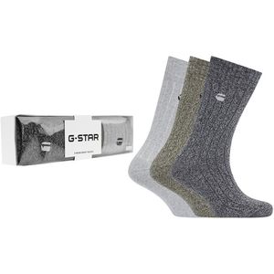 G-Star heren giftbox 3P boot sokken grijs & groen