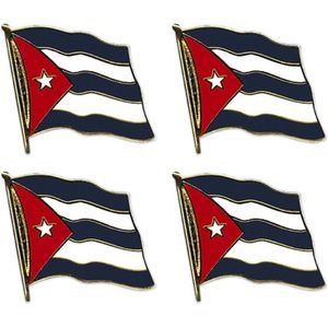 4x stuks pin broche speldje vlag Cuba - Feestartikelen