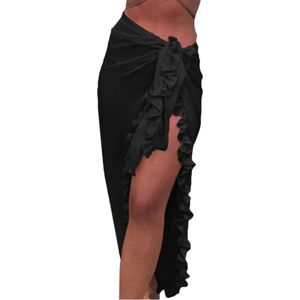 ASTRADAVI Pareo - Mini Sarong - Dames Strandkledding Omslagdoek - 180 x 50 cm - Zwart