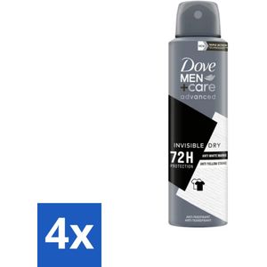 Dove Men+Care Deodorant Spray - Invisible Dry - 150 ml - Voordeelverpakking - 4 stuks