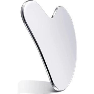 Gua Sha Steen Metaal - 8.5 x 6 x 4 cm - Gua Sha Schraper Stainless Steel - Gua Sha Tool Chirurgisch staal - Gua Sha Schraper - Onbreekbaar - Breekt niet - Massagehulpmiddel - Ontspanning - Gua Sha Massage - Onbreekbaar - RVS - Met Opbergtas