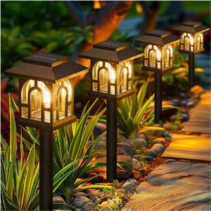 8 Stuks Solar Buitenlampen Vintage - Zonnelampen Voor Tuin Met Warm Wit Licht - IP65 Waterdicht - Energieklasse A+++ - Solar Verlichting Voor Gazon, Terras En Binnenplaats