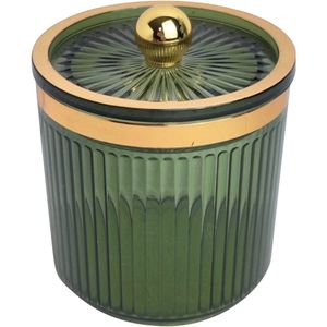 1-Pack Wattenstaafjesdoosset, geschikt voor wattenbolletjes, wattenstaafjes, ronde pads, flosstokjes - Badkamerorganizer en cosmetica-organizer (olijfgroen)